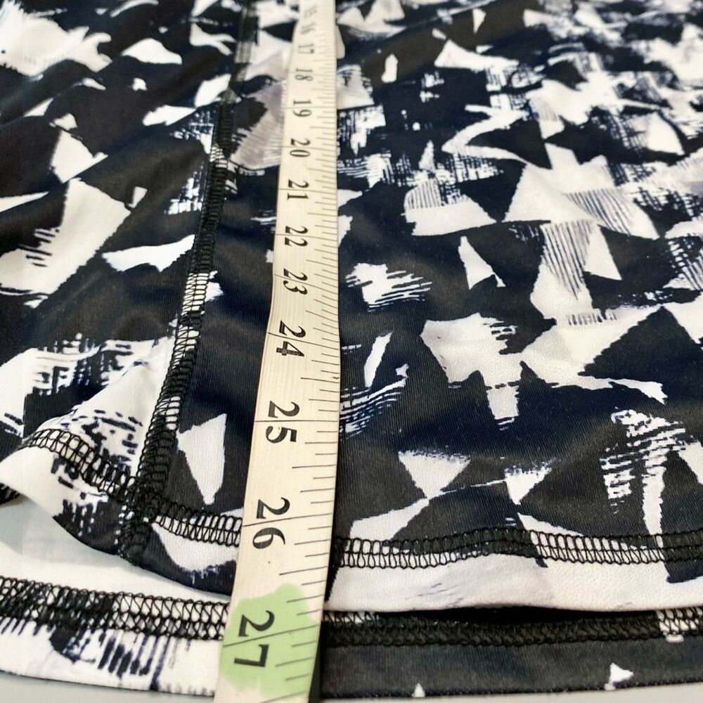 Activewear 1/4 Zip Pullover XL Plus Geometric Triangle Print Black White NWOT - Picture 10 of 13